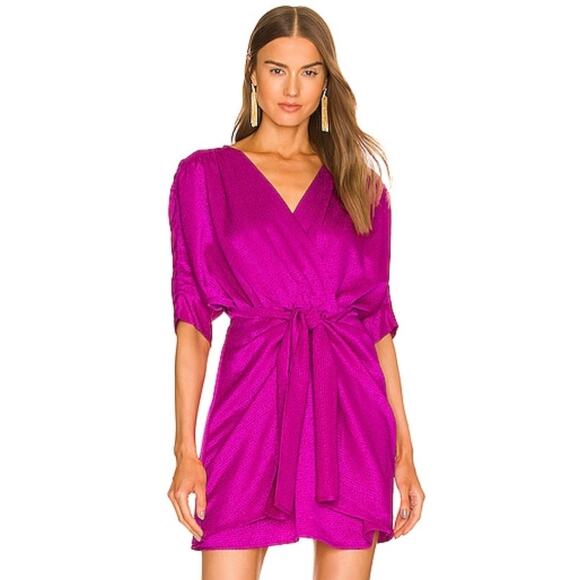 Callahan Knitwear Revolve Fuchsia Jacquard Sami Mini Dress NWT - Picture 1 of 12